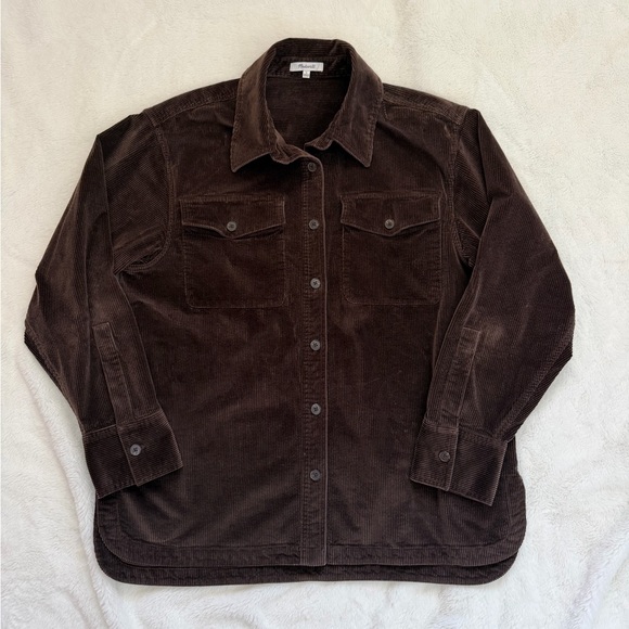 Madewell Corduroy Relaxed Shirt Jacket - Dark Carob - Large - Picture 2 of 16